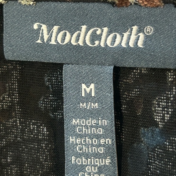 ModCloth Dramatic Depts Velvet Lined Elastic Waist Mock Wrap Dress NWT Medium - Picture 5 of 10